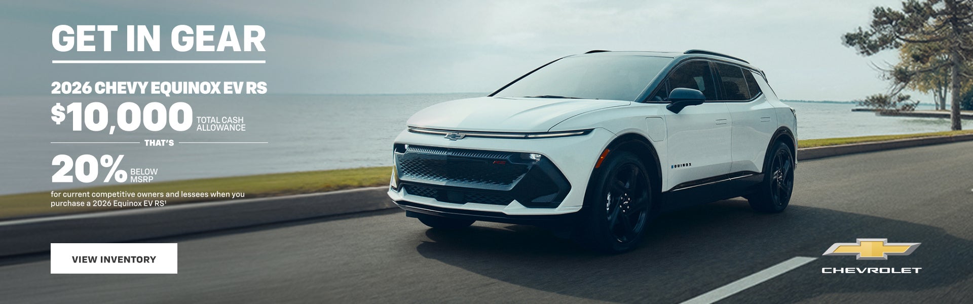 2026 Chevy Equinox EV RS. $10,000 Total Cash Allowance. Thats 20% Below MSRP for current competit...